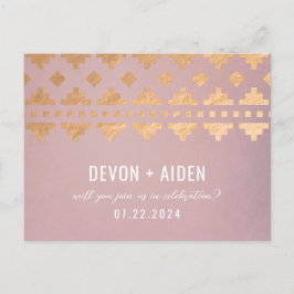 Pink Südwest Gleam Wedding Antwort Postkarte