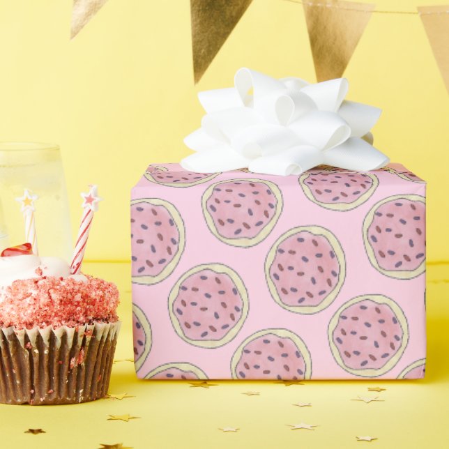 Pink Sugar Cookie Sprinkles Erdbeeren Zuckerguss Geschenkpapier (Geburtstagsparty)
