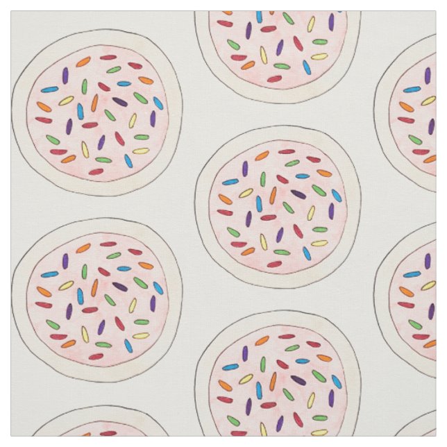 Pink Sugar Cookie Sprinkles Erdbeeren Zuckerguss Stoff (Muster)