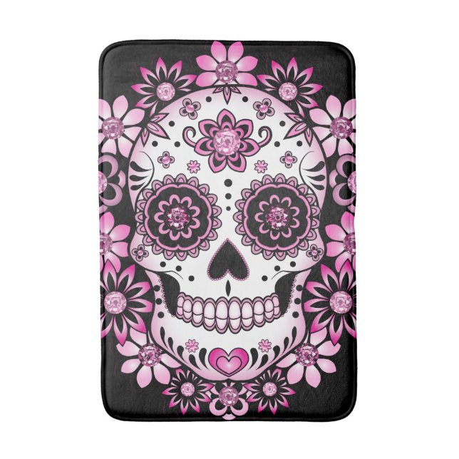 Pink Sugar Skull Badematte (Vorderseite Vertikal)