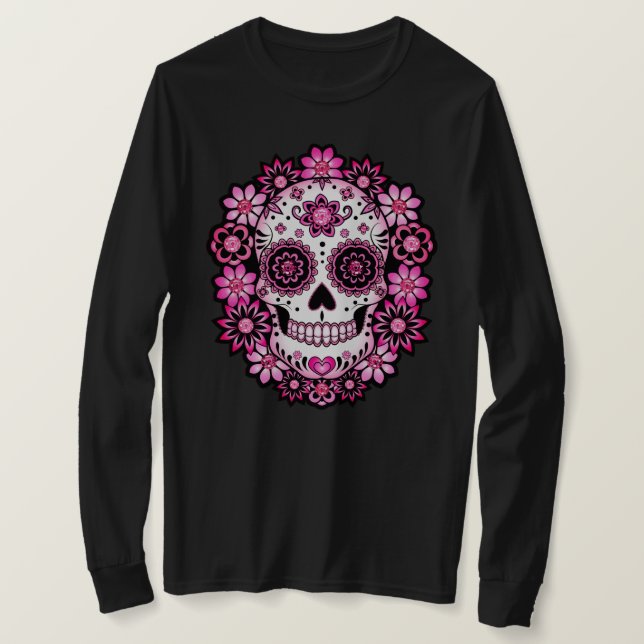 Pink Sugar Skull T-Shirt (Design vorne)