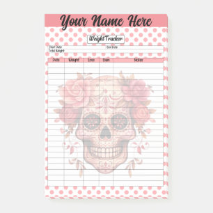 Pink Sugar Skull Weichtracker Post-it Klebezettel