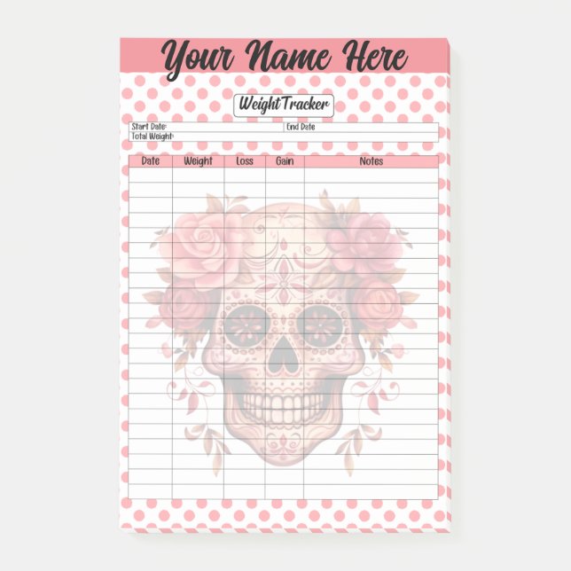 Pink Sugar Skull Weichtracker Post-it Klebezettel (Vorderseite)