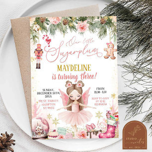 Pink Sugarplum Ballerina Weihnachten Geburtstag Mä Einladung