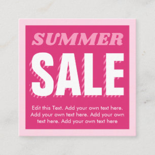 Pink Sumer Sale-Visitenkarte Begleitkarte