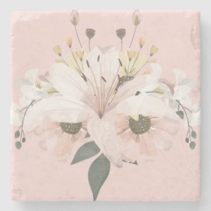 Pink Summer Floral Steinuntersetzer