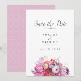 Pink Summer Floral Watercolor Hochzeit Save The Date