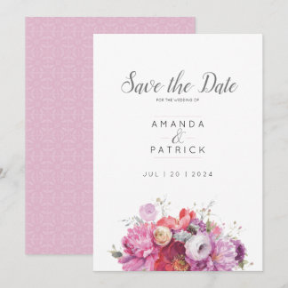 Pink Summer Floral Watercolor Hochzeit Save The Date