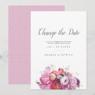 Pink Summer Floral Watercolor Wedding Rette die Da Save The Date