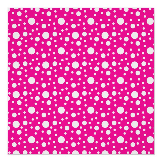Pink Summer Polka Dots Poster (Vorderseite)