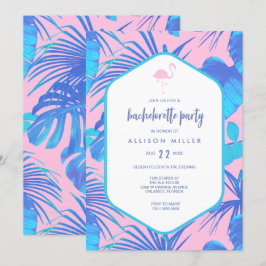 Pink Summer Tropical Flamingo Junggeselinnen-Absch Einladung