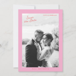 Pink Summer Wedding Save the Date Einladung