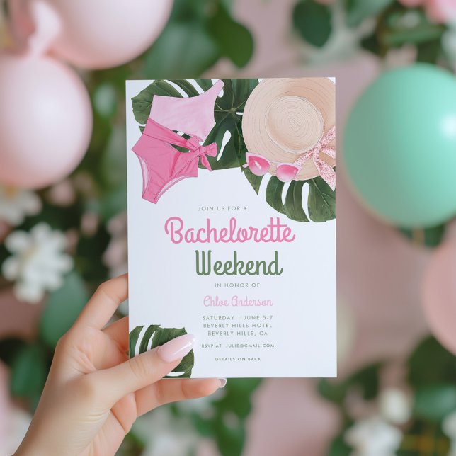 Pink Summertime Glam | Bachelorette Weekend Einladung (Von Creator hochgeladen)