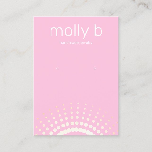 Pink Sunburst Earring Juwelry Display Holder Visitenkarte (Vorderseite)