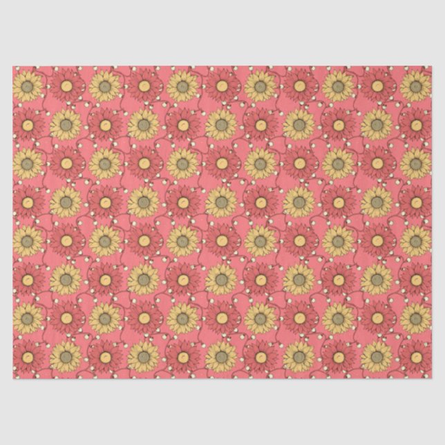 Pink Sunflowers Christmas Seidenpapier (Vorderseite)