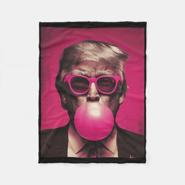 Pink Sungles Trump Bubble Gum Fleecedecke (Vorderseite)