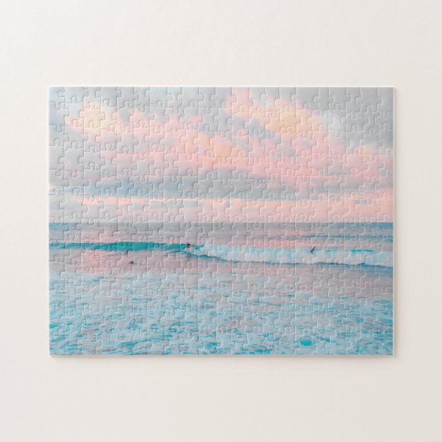 Pink Sunset and Ocean Puzzle (Horizontal)