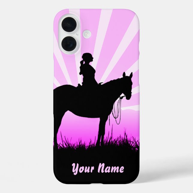 Pink Sunset Cowgirl IPhone cases (Rückseite)