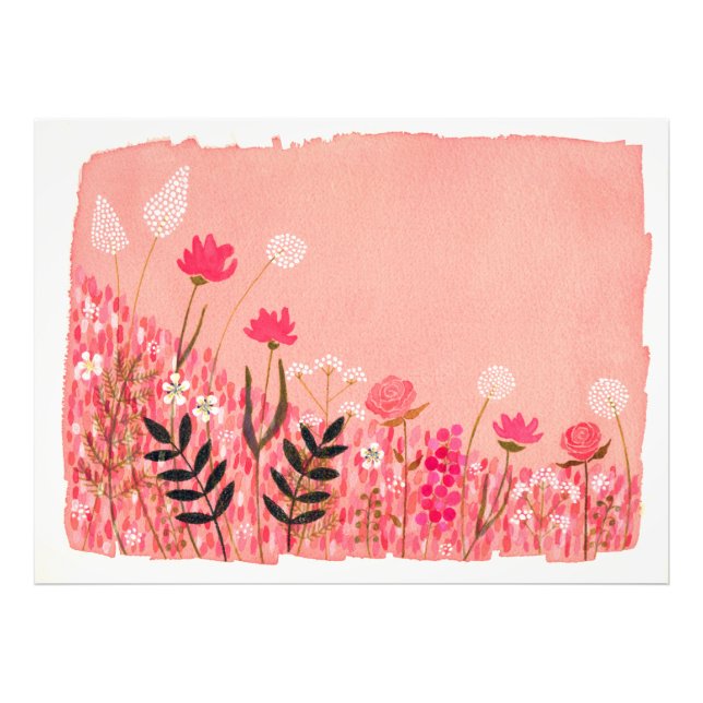 Pink Sunset Dreamscape Garden Landschaft Szene Fotodruck (Vorne)