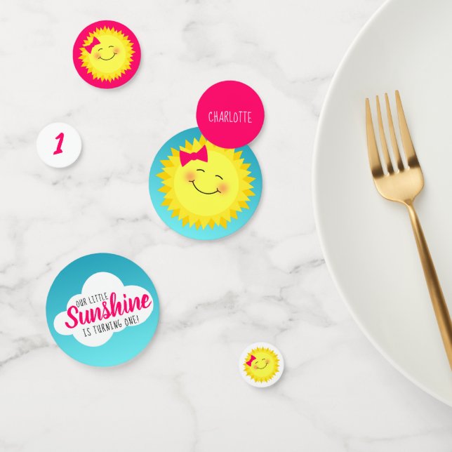 Pink Sunshine Birthday Party Konfetti (Gruppe)