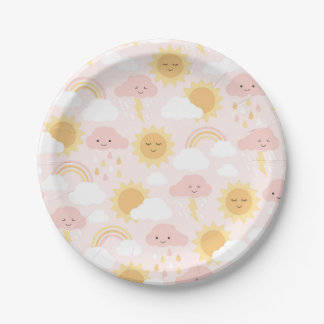Pink Sunshine Party Plate Pappteller