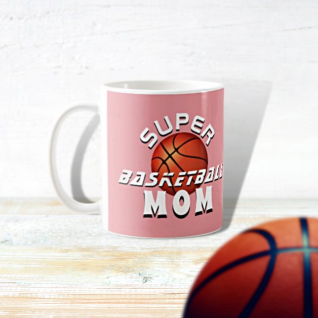 Pink Super Basketball Mama Sporty Mother Kaffeetasse (Von Creator hochgeladen)
