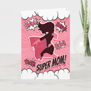 Pink Super Hero für glücklichen Muttertag Karte