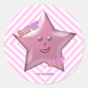 Pink Super Star Aufkleber