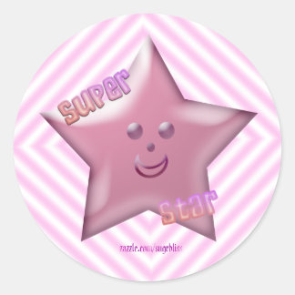 Pink Super Star Aufkleber