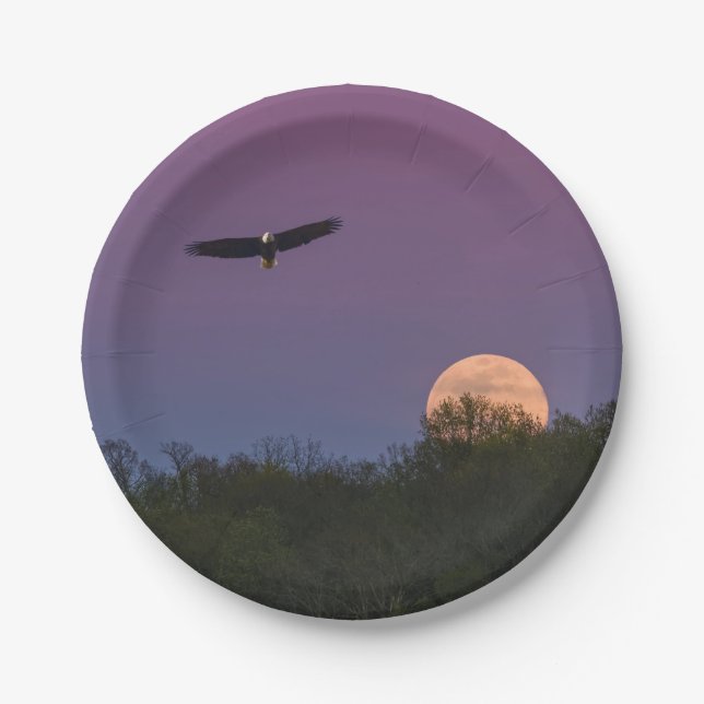 Pink Supermoon Eagle Pappteller (Vorderseite)