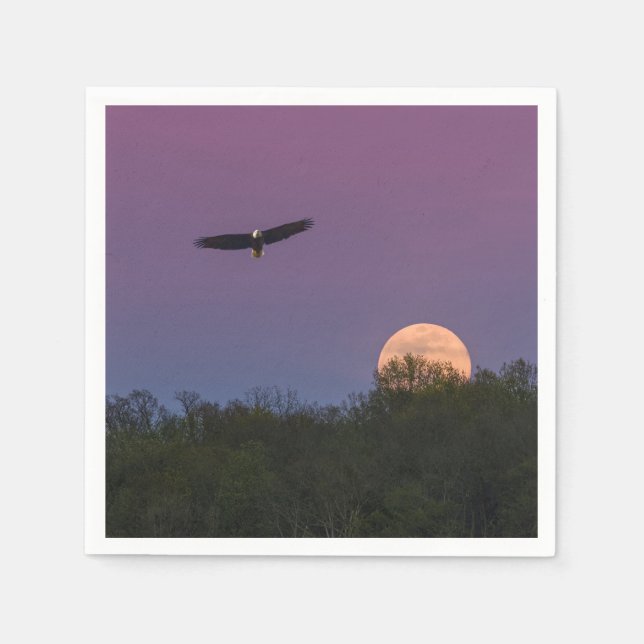 Pink Supermoon Eagle Serviette (Vorderseite)