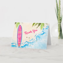 Pink Surf Palmenbaum Strand Baby Shower  