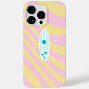 Pink Surfboard, Beach Art, Tropenmuscheln, Preppy Case-Mate iPhone 14 Pro Max Hülle