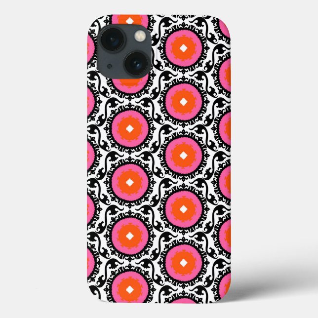 Pink Suzani Muster Case-Mate iPhone Hülle (Rückseite)