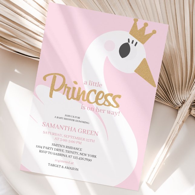 Pink Swan Baby Dusche Einladung (Von Creator hochgeladen)