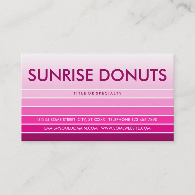 Pink Swatch DONUTS Visitenkarte (Vorderseite)