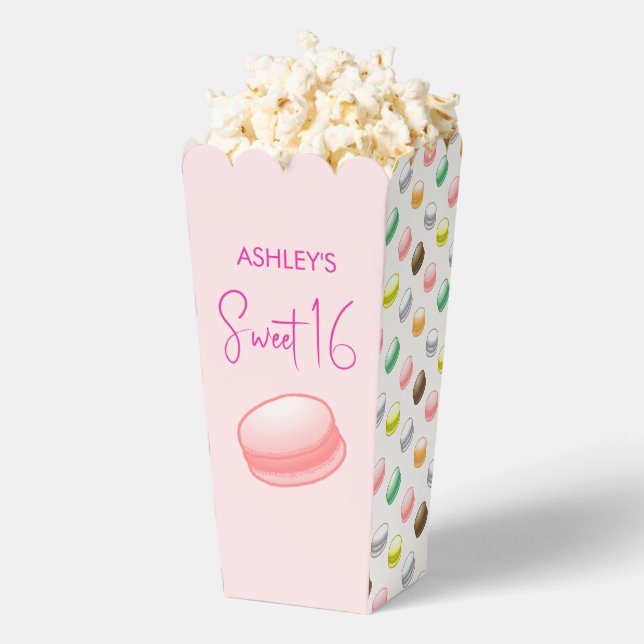 Pink Sweet 16 Macaroons Gefälligkeitsbox Geschenkschachtel (Geplatzt)