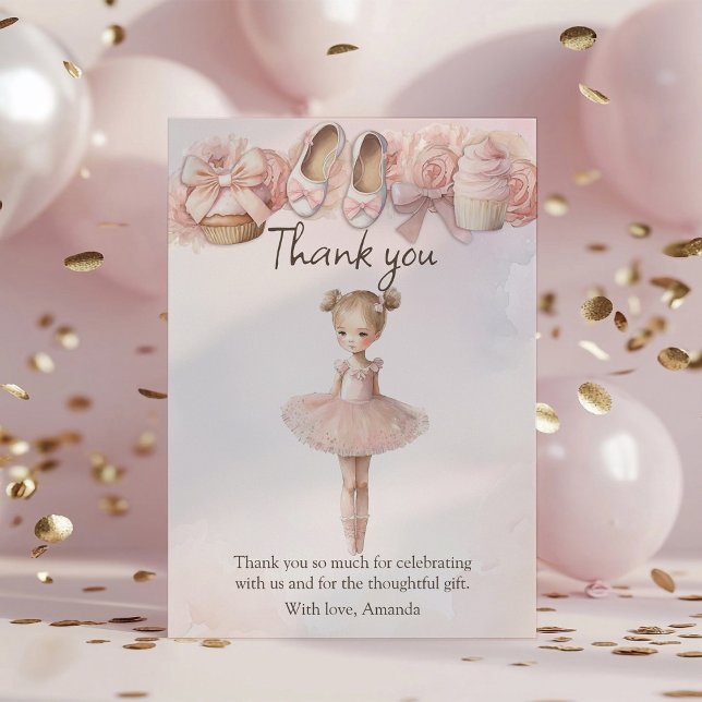 Pink Sweet Ballerina Dankeskarte (Von Creator hochgeladen)