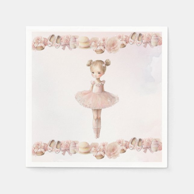 Pink Sweet Ballerina Napkins Serviette (Vorderseite)