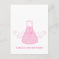 Pink Sweet Chemie Tischnummer Postkarte