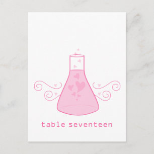 Pink Sweet Chemie Tischnummer Postkarte