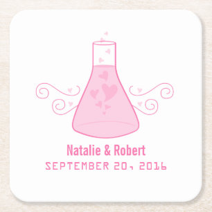 Pink Sweet Chemistry Wedding Paper Untersetzer