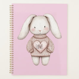 Pink Sweet Cute Bunny Pink Sweater Heart Planer