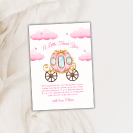 Pink Sweet Fairy Princess Carriage Baby Shower Dankeskarte