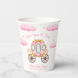 Pink Sweet Fairy Princess Carriage Baby Shower Pappbecher