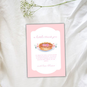 Pink Sweet Floral Süsse Pie Raspberry Baby Dusche Dankeskarte