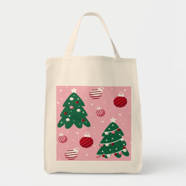 Pink Sweet Greenerity Weihnachtsbaum Tragetasche (Vorne)