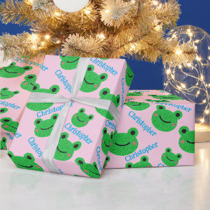 Pink Sweet Life Frog Muster Geschenkpapier
