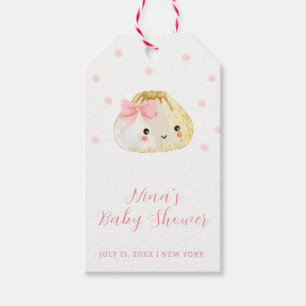 Pink Sweet Little Dumpling Girl Babydusche Geschenkanhänger
