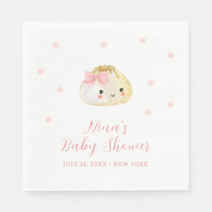 Pink Sweet Little Dumpling Girl Babydusche Serviette